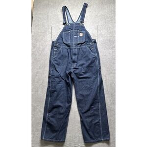 Dark Wash Denim Overalls‎ Mens 42x32 Berne Carpenter Bib Workwear Utility Fit
